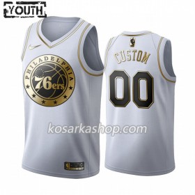Dres Philadelphia 76ers Prilagođeni Nike 2019-20 Bijela Golden Edition Swingman - Dječji